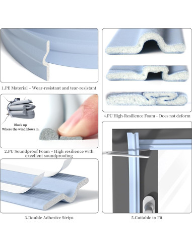 Tira de sellado para clima BKSAI 3 metros gris aislamiento