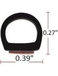 Burlete D Seal Rubber 10 pies Negro Goma 4-6mm 2