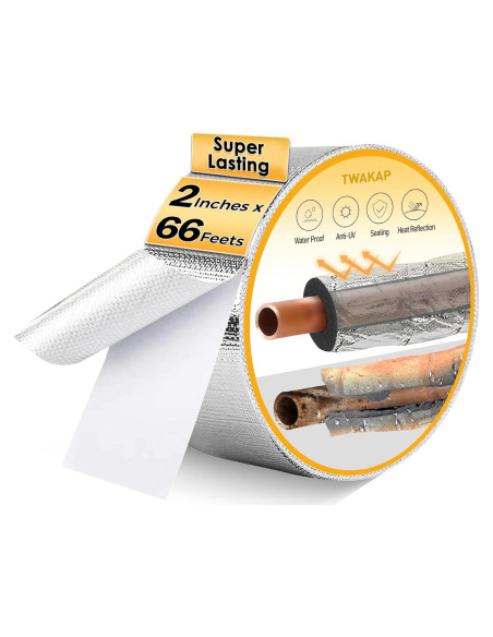 Cinta Aislante de Fibra de Vidrio TWAKAP 5cm x 20m Plata