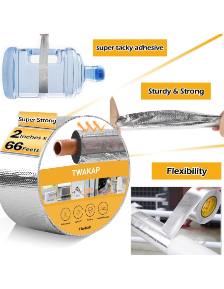 Cinta Aislante de Fibra de Vidrio TWAKAP 5cm x 20m Plata
