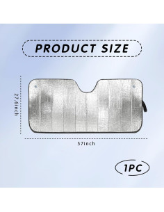 Protector Solar Parabrisas Coche leechio 145x70cm Plata 2