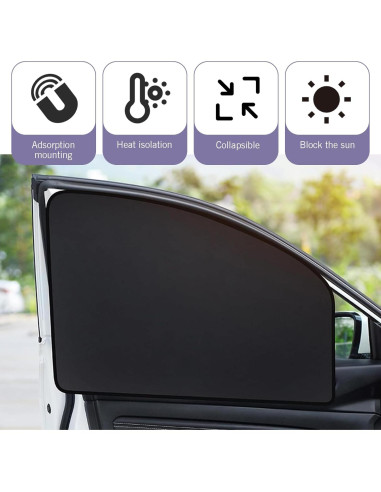 Viseras de Ventana Lateral Oscuras DYEKNEE 4 PCS 62x48cm