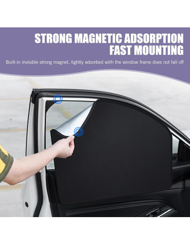 Viseras de Ventana Lateral Oscuras DYEKNEE 4 PCS 62x48cm