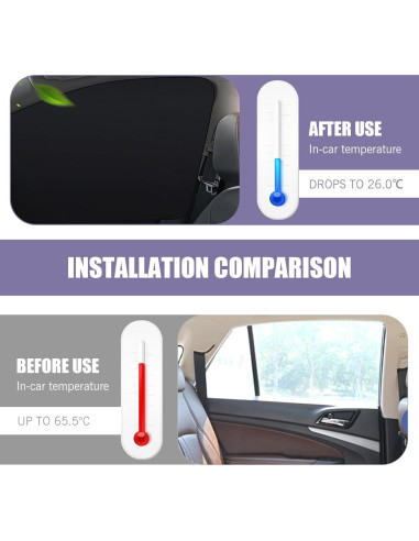 Viseras de Ventana Lateral Oscuras DYEKNEE 4 PCS 62x48cm