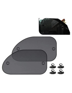 Cortinas de Sombra para Ventana Lateral Polcatay 2 Pcs Negro