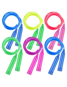 Cuerdas para Saltar Niños Elcoho 6 Paquete Ajustables PVC 2.24m