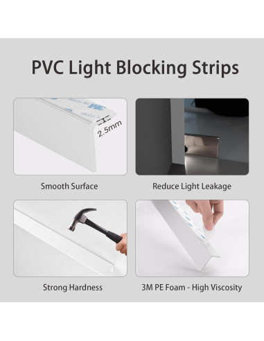 Bloqueadores de Luz ZSTARR PVC 200 cm 2 Pcs Blanco