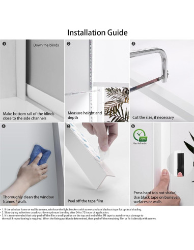 Bloqueadores de Luz ZSTARR PVC 200 cm 2 Pcs Blanco