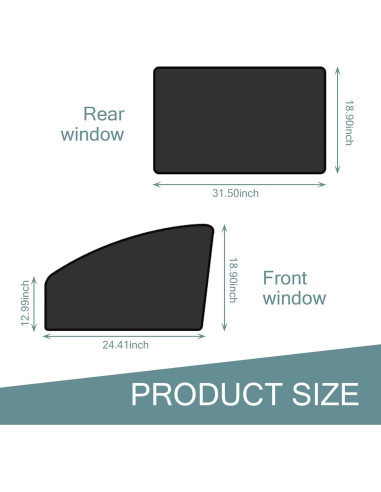 Cubierta Solar para Ventanas de Auto Sephile 4 PCS Negro