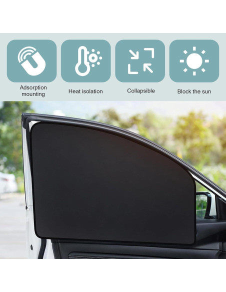 Cubierta Solar para Ventanas de Auto Sephile 4 PCS Negro