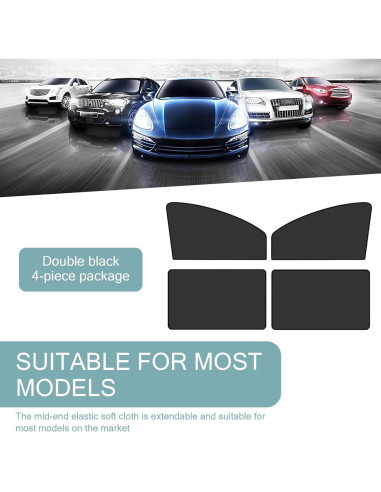 Cubierta Solar para Ventanas de Auto Sephile 4 PCS Negro