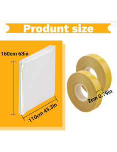 Kit de Película Térmica Aislamiento Ventanas QOQOOICE 5 Piezas 2