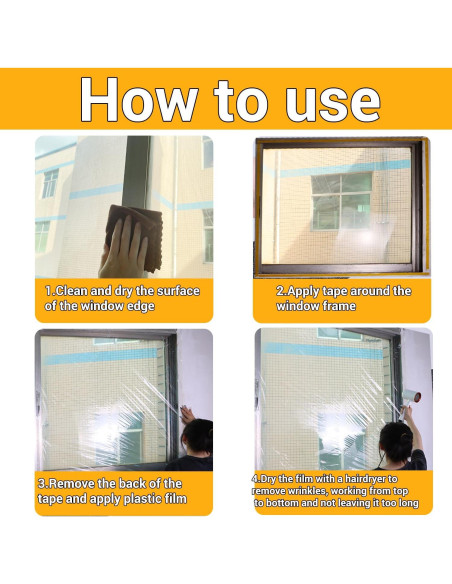 Kit de Película Térmica Aislamiento Ventanas QOQOOICE 5 Piezas
