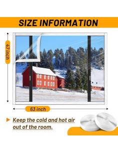 Aislamiento de Ventanas HolyMaji 119.38x160 cm Película Térmica 2