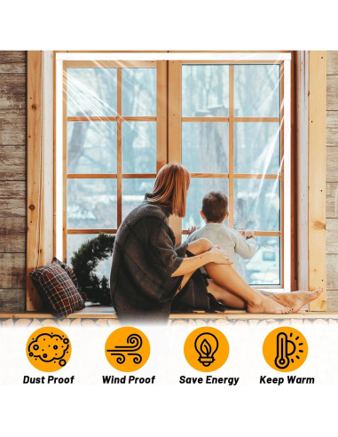 Aislamiento de Ventanas HolyMaji 119.38x160 cm Película Térmica