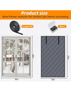 Cubierta Aislante de Ventana NNG 99x160cm para Invierno 2