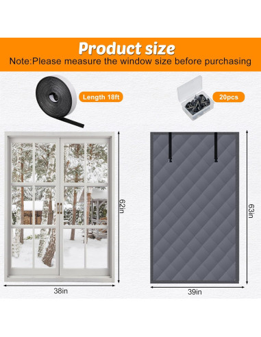 Cubierta Aislante de Ventana NNG 99x160cm para Invierno