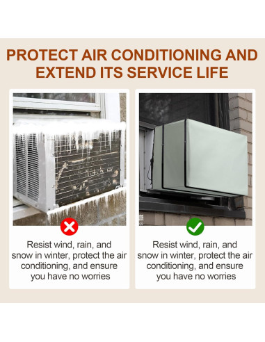 Juego de 2 fundas para aire acondicionado Nkiy Quen - Aislamiento invierno