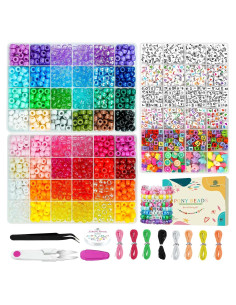 Kit de Pulseras Dowsabel 48 Colores Perlas de Letras y Arcilla