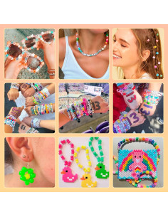Kit de Pulseras Dowsabel 48 Colores Perlas de Letras y Arcilla 2