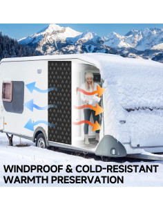 Cubierta de Puerta Aislante para RV EJYTRVT 33x203 cm Negra 2