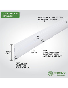 Barrera de Puerta M-D 91.44 cm Aluminio y Vinilo Blanco 2