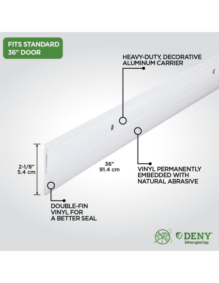 Barrera de Puerta M-D 91.44 cm Aluminio y Vinilo Blanco