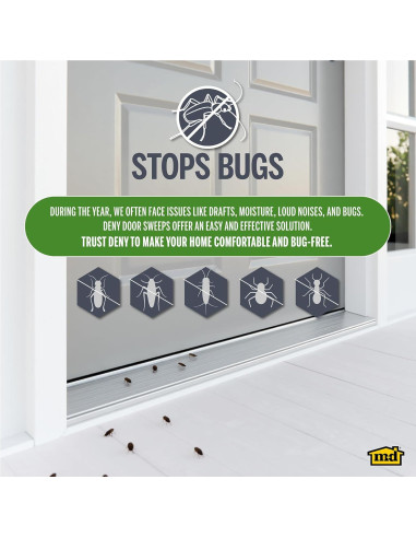 Barrera de Puerta M-D 91.44 cm Aluminio y Vinilo Blanco