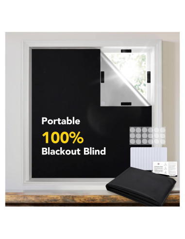 Cortina Opaca Deconovo 300x145 cm Negra para Ventanas