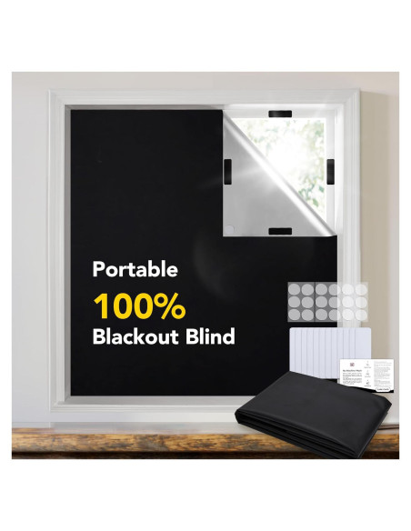 Cortina Opaca Deconovo 300x145 cm Negra para Ventanas