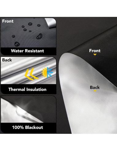 Cortina Opaca Deconovo 300x145 cm Negra para Ventanas