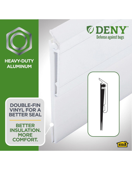 Barrera de Puerta M-D 91.44 cm Aluminio y Vinilo Blanco