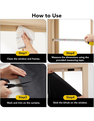 Cortina Opaca Deconovo 300x145 cm Negra para Ventanas