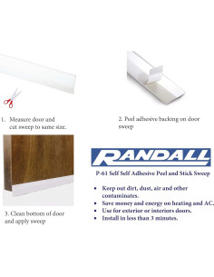 Paquete de 10 Barreras Autoadhesivas para Puertas Randall 91.44 cm Blanco 2