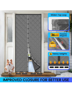 Cortina Térmica Aislante Magnética Lasla 81.3x208.3cm Gris 2