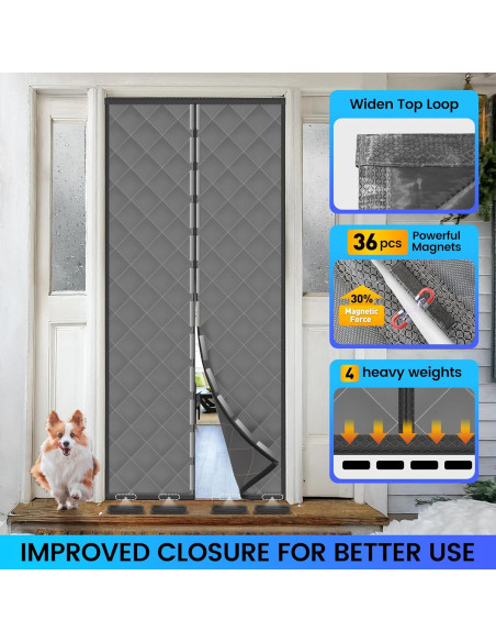 Cortina Térmica Aislante Magnética Lasla 81.3x208.3cm Gris