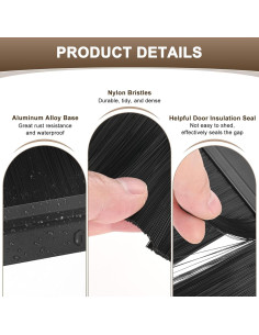 Paquete de 2 cepillos para puerta M METERXITY 99 cm Negro 2