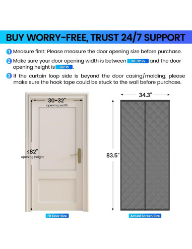 Cortina Térmica Aislante Magnética Lasla 81.3x208.3cm Gris