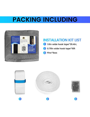 Cortina Térmica Aislante Magnética Lasla 81.3x208.3cm Gris