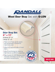 Juego de Topes de Puerta de Madera Randall 3 Piezas Burlete Q-LON 2