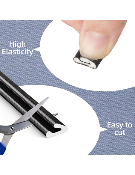 Tira de Sellado para Puerta Conwang 6m Espuma PU Negra