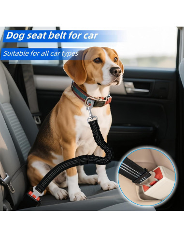 Cinturón de Seguridad para Perros Aerkersun Ajustable Negro