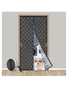 Cortina Magnética Aislante Gulrear 38x83 cm Negra para Puertas