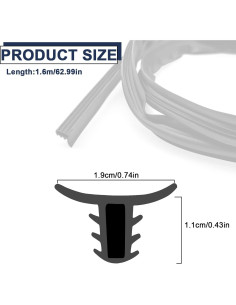 Tira de Sellado Universal KEVWR 1.6m Goma para Coche 2