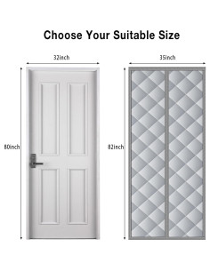 Cortina de Puerta Aislada Magnética HOXHA 81.3 x 203.2 cm Gris 2