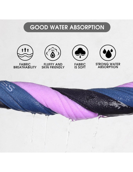 Juego de 3 Toallas de Microfibra Xoofewal Azul 35x74 cm