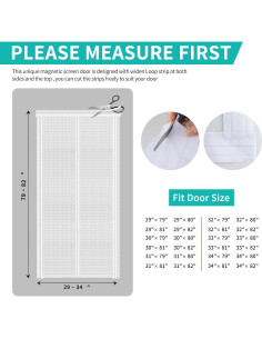 Cortina de Puerta Aislada Ajustable Veanusiver 74-86 cm Blanca 2