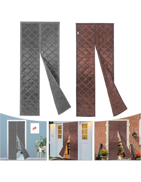 Cortina de Puerta Térmica Aislante Magnética Fifizoo 81x203 cm