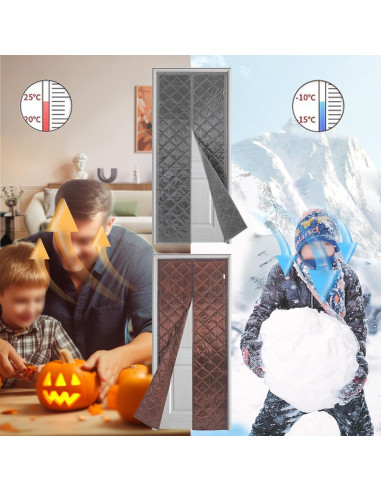 Cortina de Puerta Térmica Aislante Magnética Fifizoo 81x203 cm