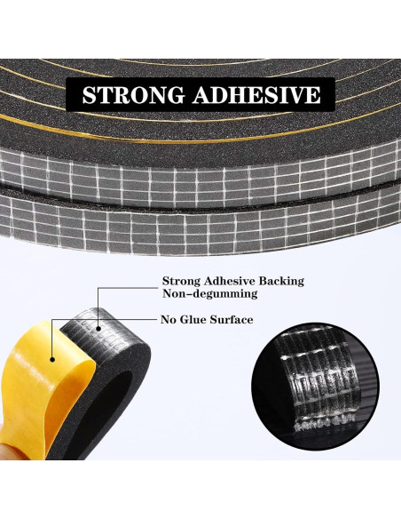 Tira de sellado GUKOY con espuma aislante 1.27 cm x 1.27 cm x 3.96 m